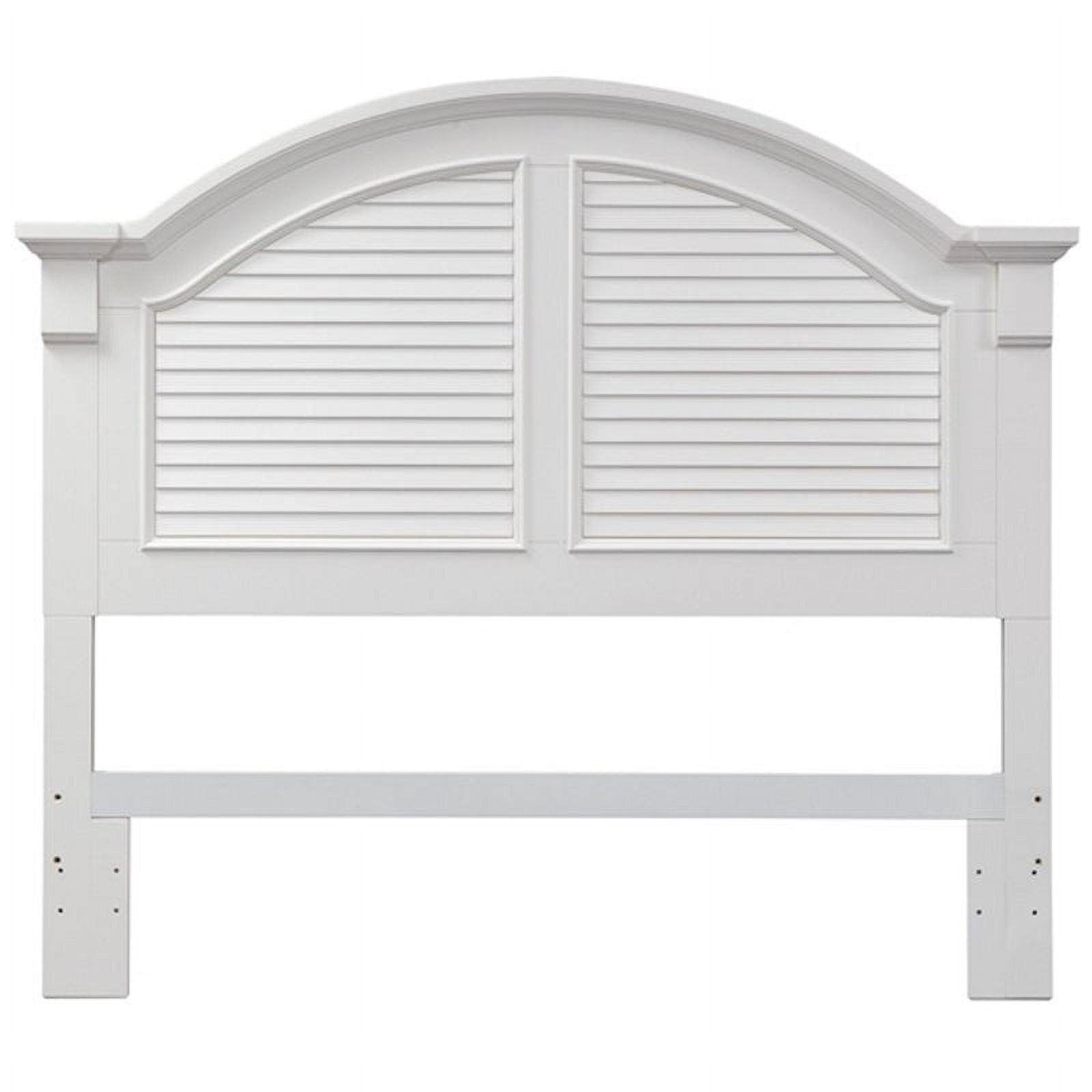 Bowery Hill Arched Crown Farmhouse Wood Queen Panel Headboard in White