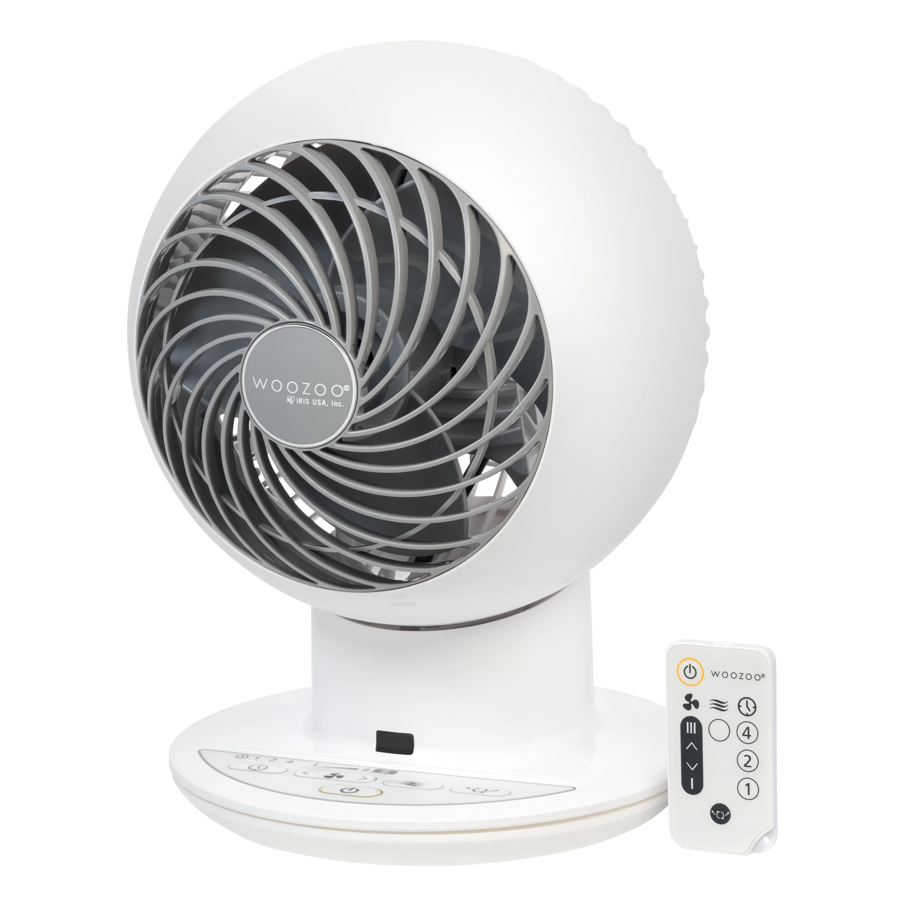 IRIS USA WOOZOO SC15 Compact Personal Oscillating Circulator Fan with Remote, White