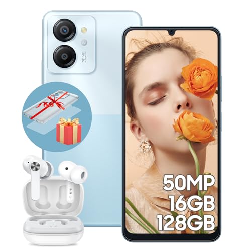 Blackview Color 8 Unlocked Cell Phones, 16GB+128GB+SD 2TB, 50MP Camera Smartphone, Mobile Phones 6000mAh Battery+18W, 6.75