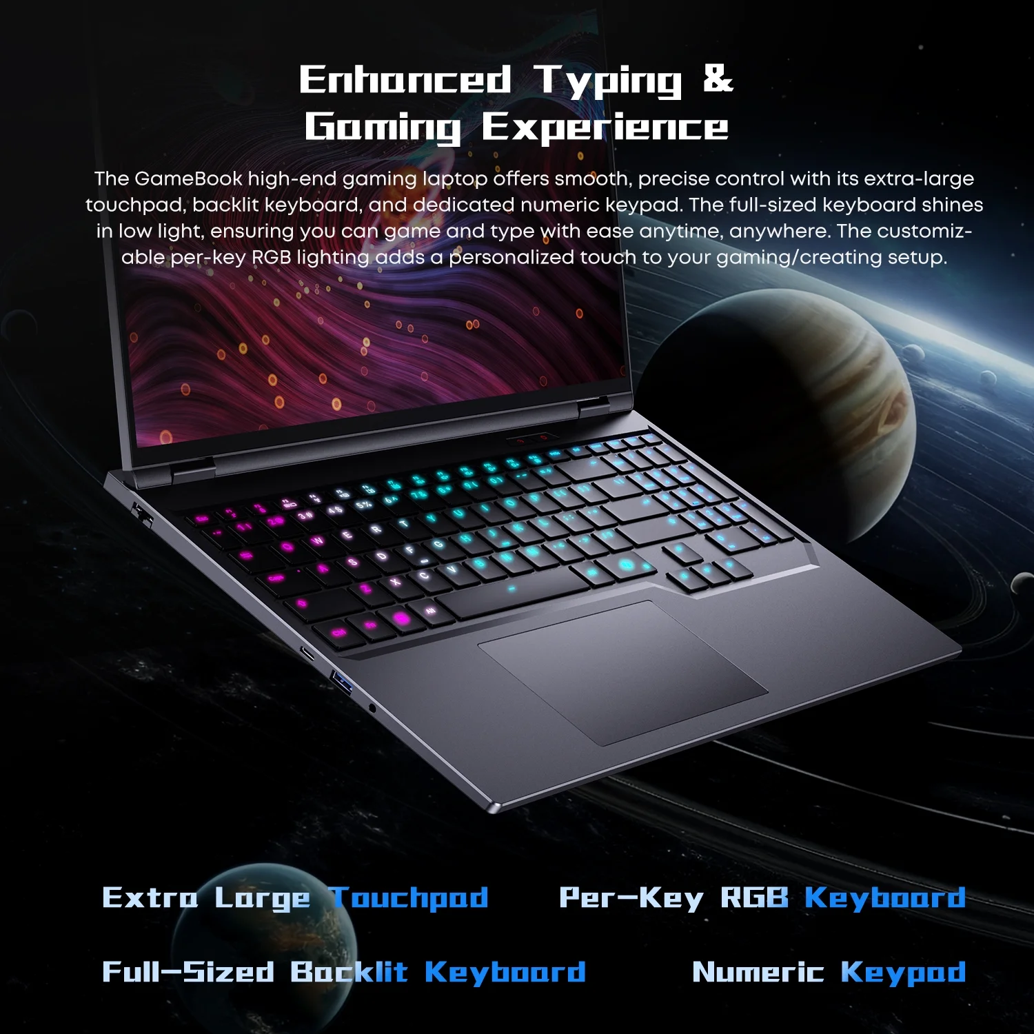 CHUWI 2025 GameBook AMD Ryzen 9 9955HX 16" Gaming Laptop,RTX-5070Ti Laptop GPU Notebook, Backlit Keyboard Computer,,32GB DDR5, 1TB Gen4 , WiFi6E ,BT5.2, Windows 11 Pro