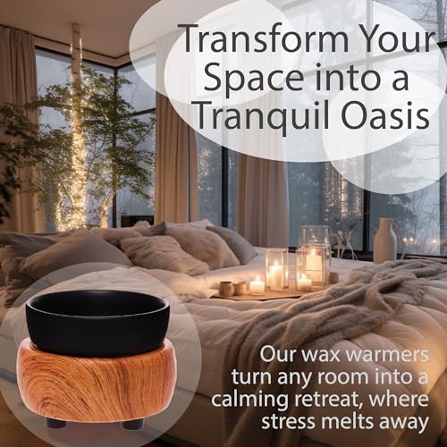 Mindful Design White Farmhouse Wax Warmer for Scented Wax - Electric Plug in Wax Melt Warmer - Stocking Stuffer Gift Holiday Christmas Hanukkah