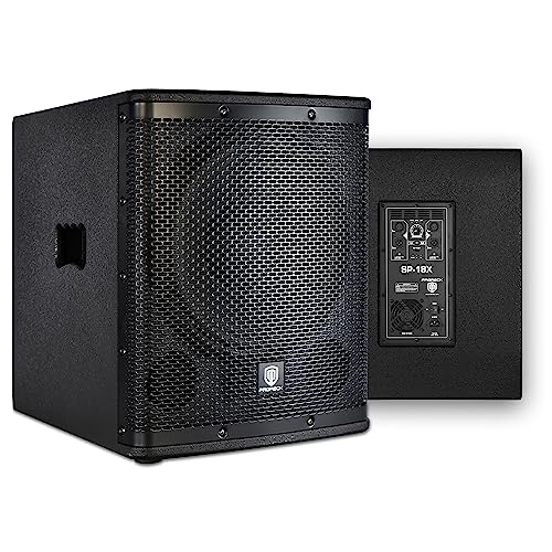 PRORECK SP-18X Active Powered PA DJ Subwoofer Cabinet 18 inch 3000W P.M.P.O with Class-D Amplifier, 3 DSP Presets-Monitor, Coil Bass Reinforcement, Black, for Wedding, Party, Concert, Church (One Sub)