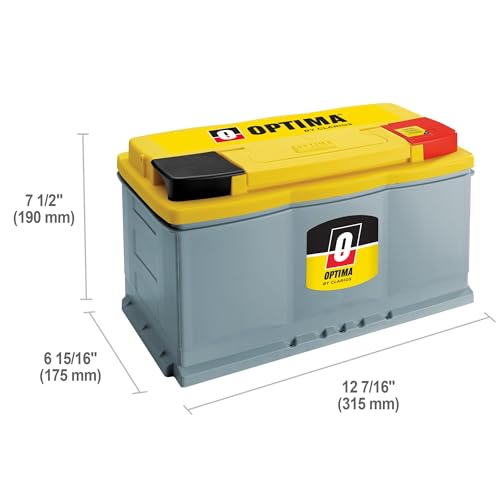 OPTIMA Batteries High Performance DH7 YellowTop Dual Purpose Sealed AGM Car, Truck and SUV Battery, 880 CCA, Maintenance Free, Versitile Mounting, BCI Group Size 94R