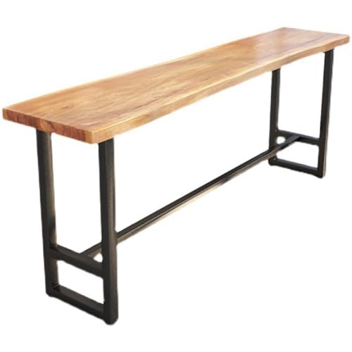 Industrial Bar Counter Table,Solid Wood Bar Top Table Long Narrow Bar Table,Live Edge Kitchen Dining Table,Rectangular Bar Height Pub Table Rustic Counter Top Table,No Stool 160cm(63in) long