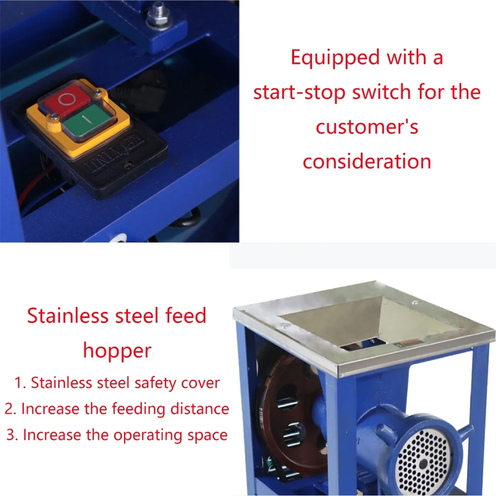 INTBUYING Electric Bone Crusher Meat Fish Chicken Bones Grinder Crusher Mincer Feed Processer 220V 2.2KW