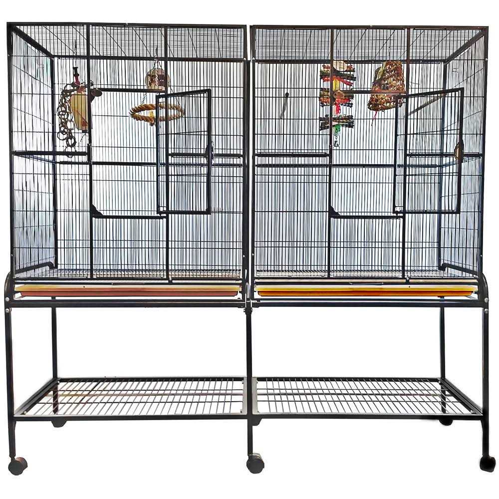 A E Double Flight Cage with Divider - Pet Supplies online store