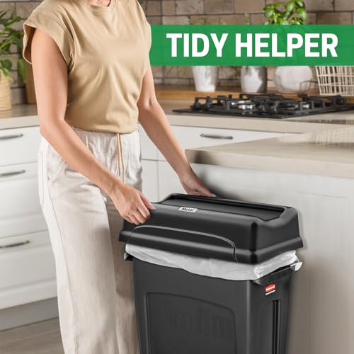 Trash Can Swing Lid,Compatible with 16/23 Gallon Slim Jim trash can with lid, Heavy Duty Plastic for Kitchen, Living Room, Outdoor Use,Pack of 2