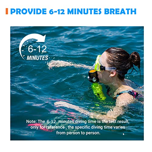 SMACO S300Plus Double Scuba Tank Scuba Diving Tank with 0.5L Capacity Supports 6-12 Minutes Underwater Breath Time Inflatable Small Scuba Cylinder for Shallow Water Free Diving/Underwater Work