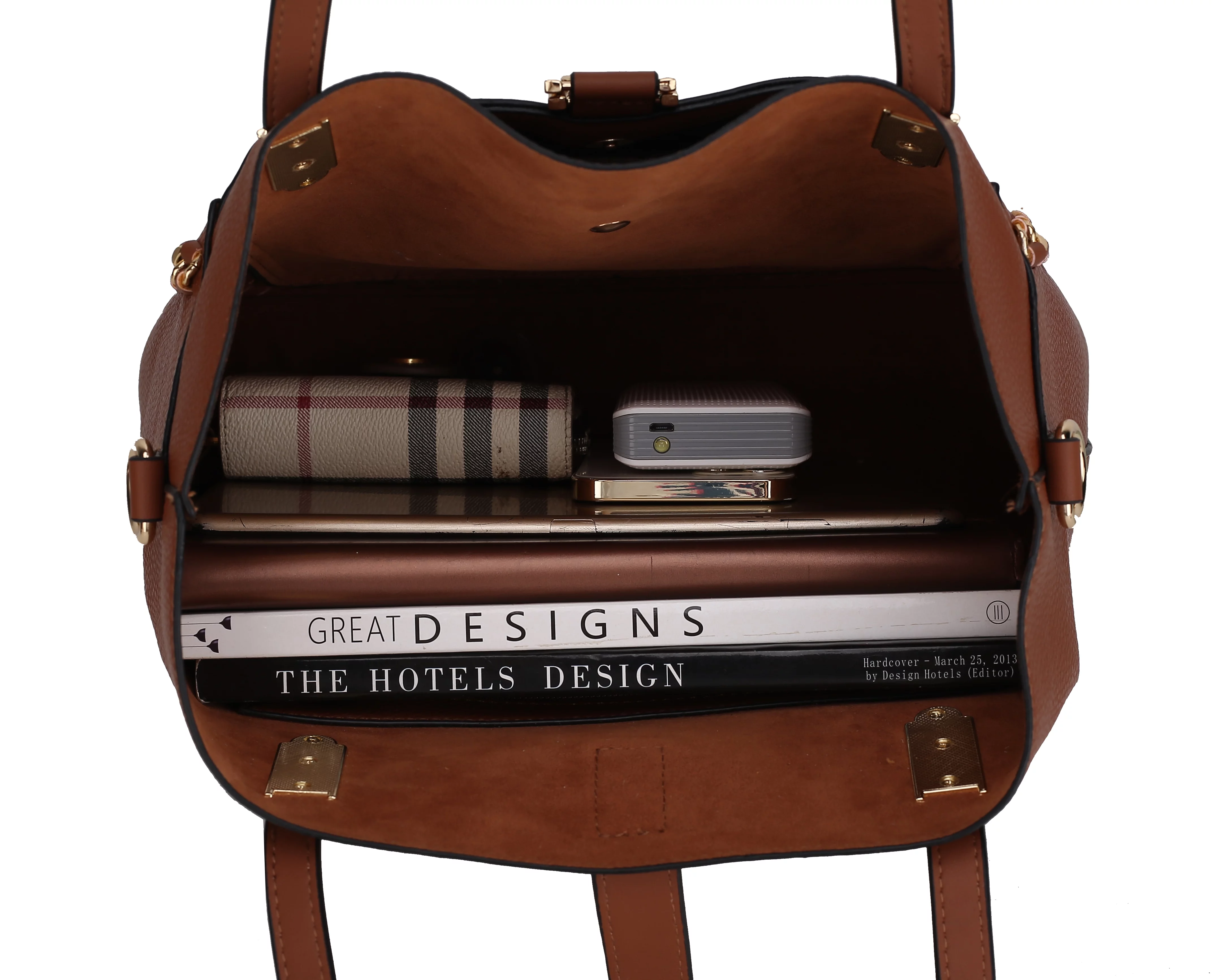 MKF Collection Raya Vegan Leather Women's Shoulder Bag + Crossbody Pouch 2 pcs, Fashion Tote Purse Handbag by Mia K - Pewter