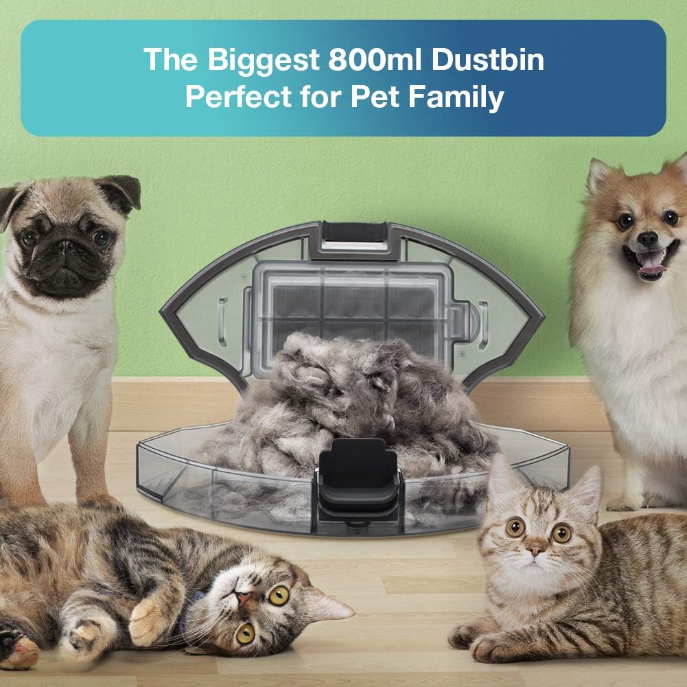 yeedi k650 Robot Vacuum, 2000Pa Wi-Fi Robotic Vacuum Cleaner with 800ML Big Dustbin and Tangle-Free Brush, Perfect for Pet Hair, Carpets, Hard Floor, Self-Charging, Compatible with Boundary Strips