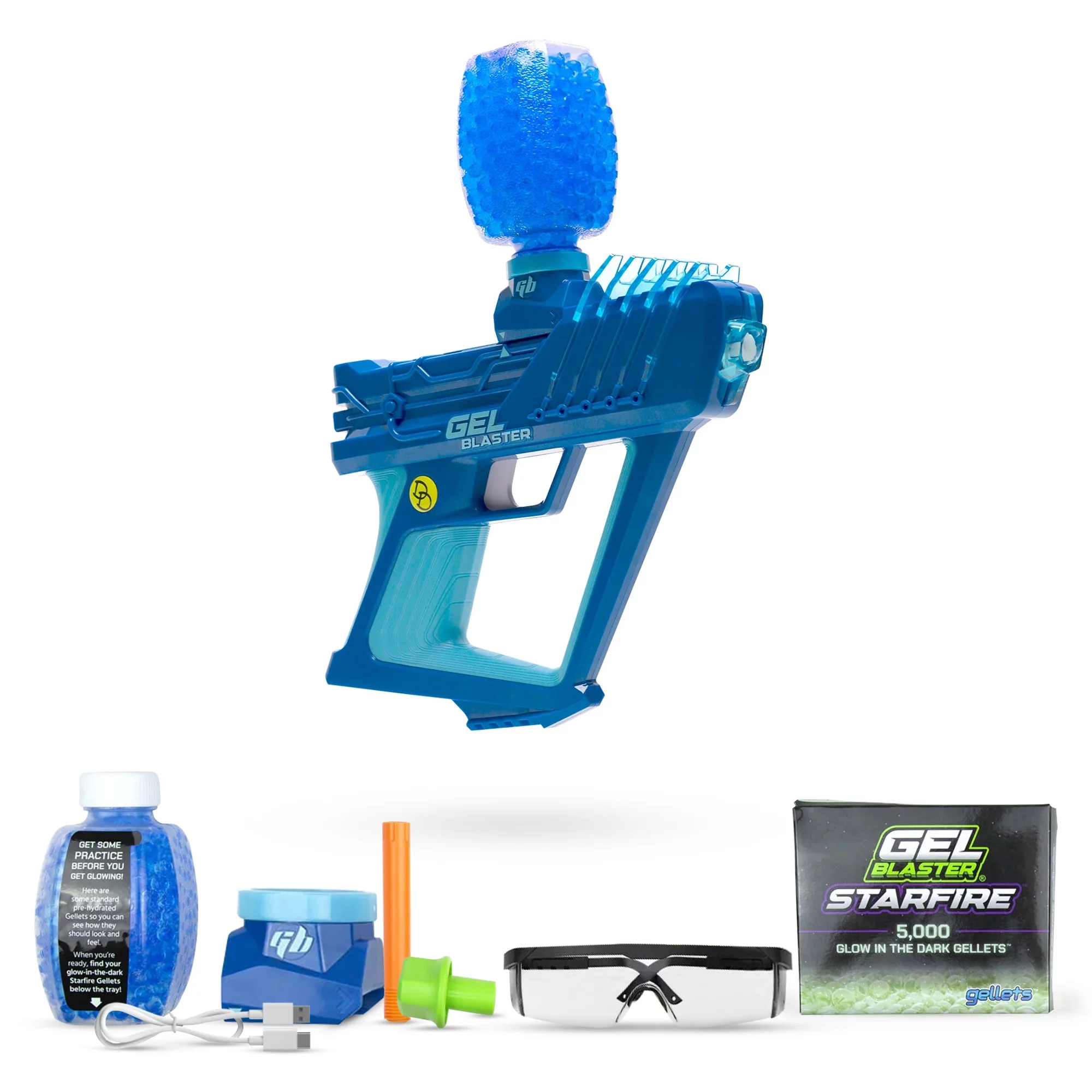 Gel Blaster David Dobrik 2-Blast Modes Starfire Glow-in-the-Dark Water Bead Blaster + 5k Gellets