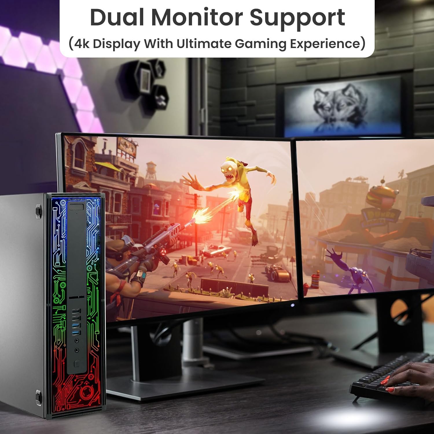 HP 800 G2 RGB Gaming PC Desktop – Intel Core i5 6th Gen, 16GB DDR4 Ram, 512GB SSD, NVIDIA GeForce GT 1030 2GB DDR5, New 24 Inch Monitor, Windows 10 Pro – Computer Tower for PC Gamer (Renewed)