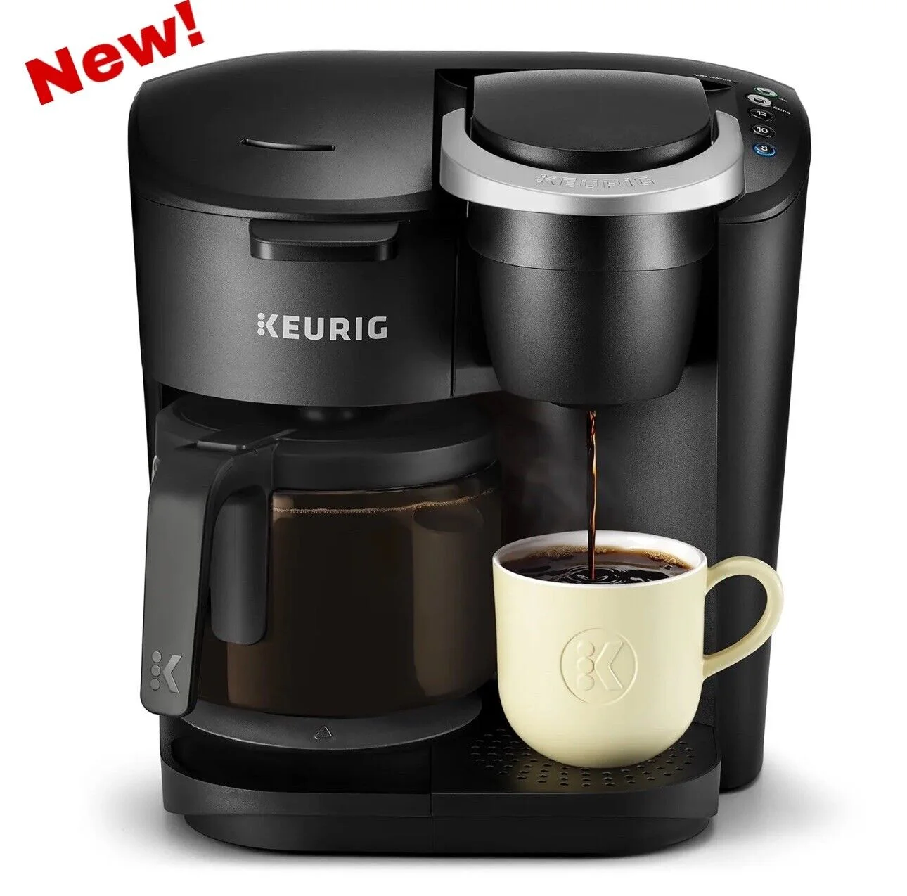 Keurig K-Duo Essentials Black Single-Serve K-Cup Pod Coffee Maker Black NIB - Curated Treasures Market