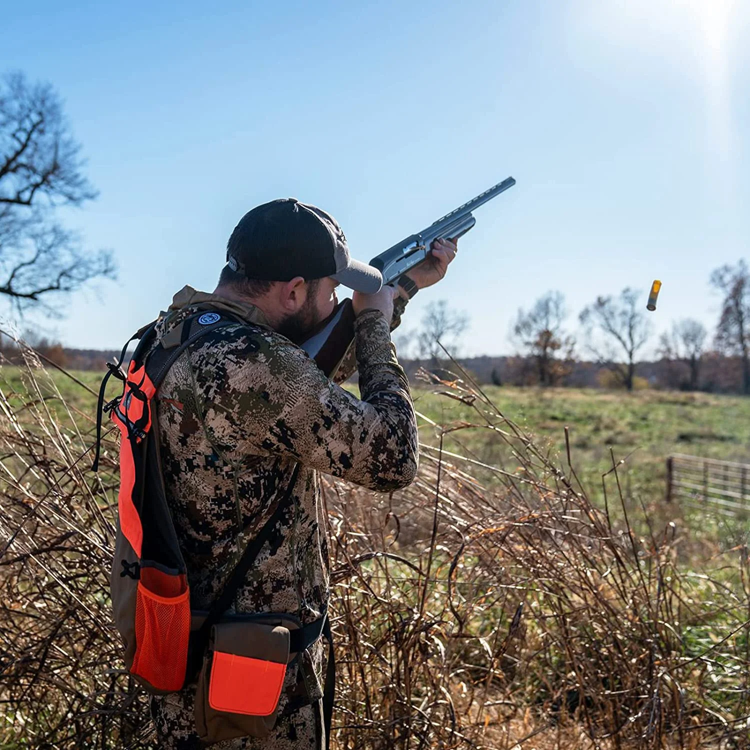 TKLoop Upland Hunting Vest Pheasant Upland Vest Orange Grey with Blood-Proof Lining