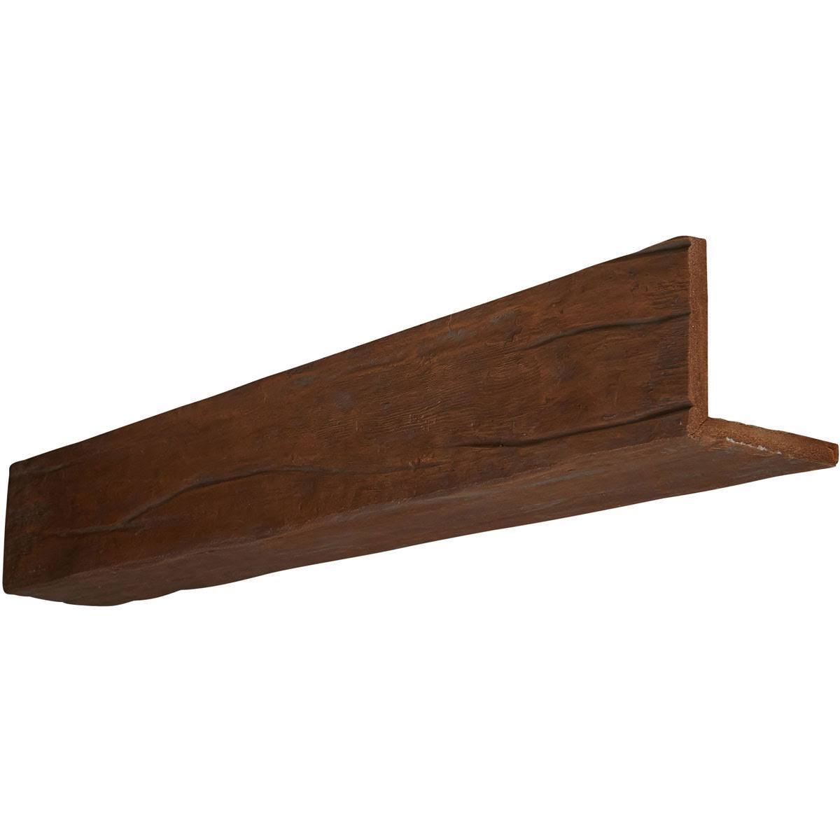 Ekena Millwork BMRW2C0100X040X120PE 10x22W x 4x22H x 10&L 2-Sided (L-beam) Riverwood Endurathane Faux Wood Ceiling Beam, Natural