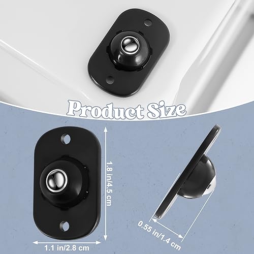 Self Adhesive Caster Wheels Stainless Steel Universal Wheel Roller 360 Degree Rotation Sticky Pulley for Trash Can, Bins Bottom,Storage Box, Small Furniture and Kitchen Appliances(8 Pieces)