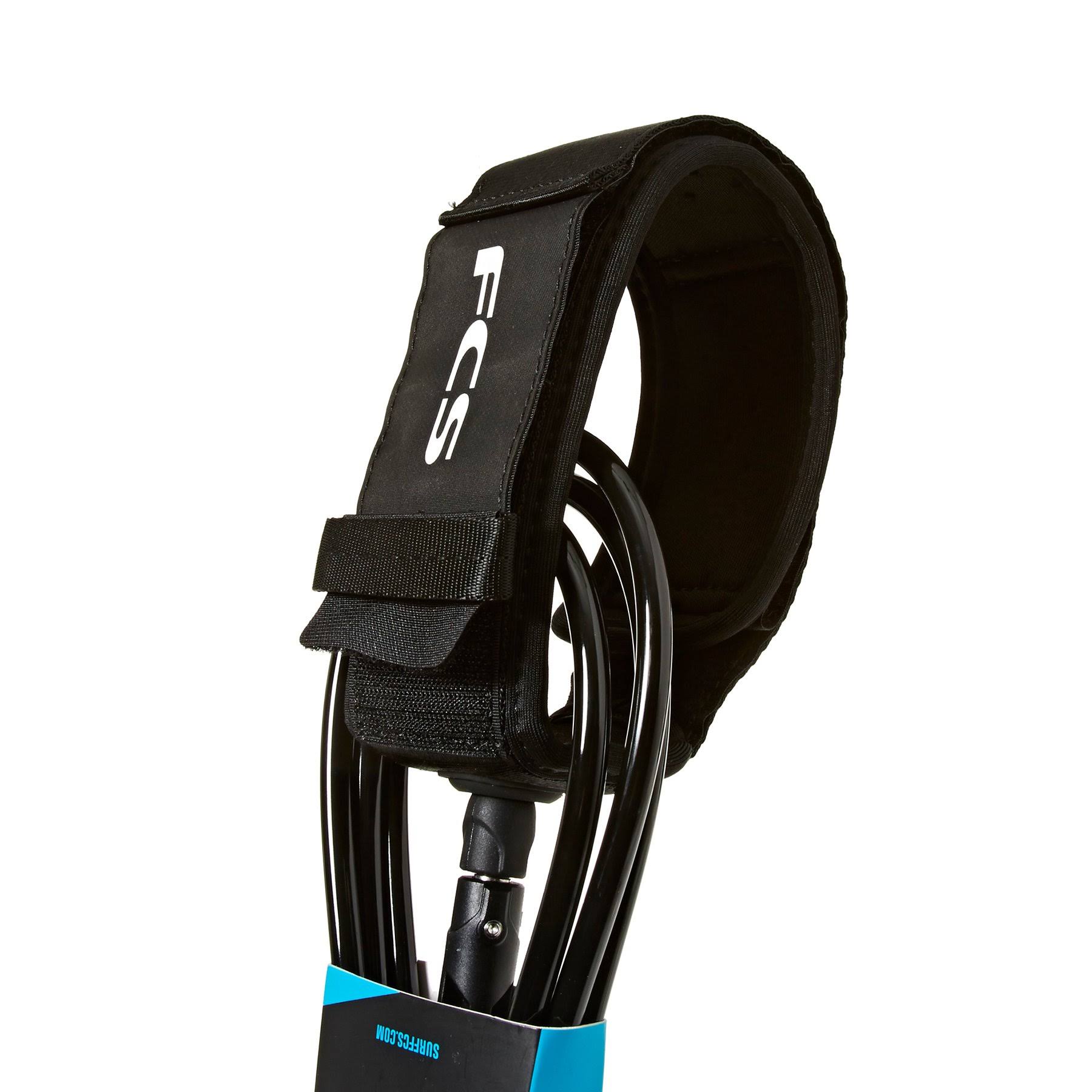 FCS Essential Longboard Leash Black 9ft0in Calf