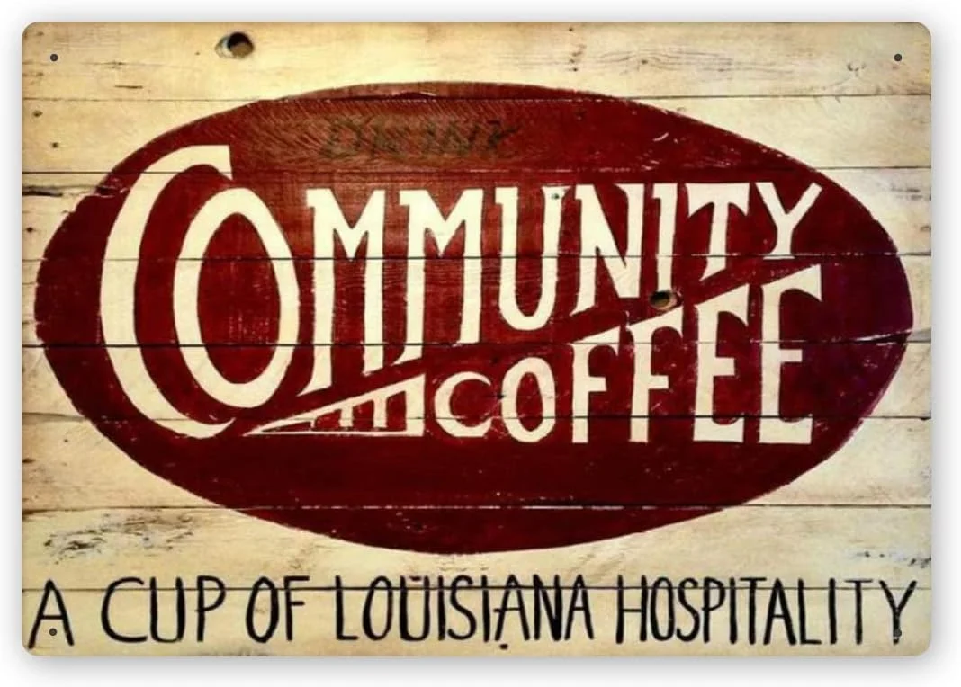 Sdmnsg-T Tin Sign Community Coffee Kitchen New Orleans Wall Decor Metal Sign Cafe Bar Home Wall Art Decoration Poster Retro 8 X 12 Inch