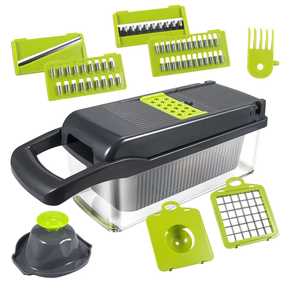 JahyShow 12 in 1 Vegetable Chopper Cutter,Mandoline Slicer Food Onion Veggie Dicer with Container