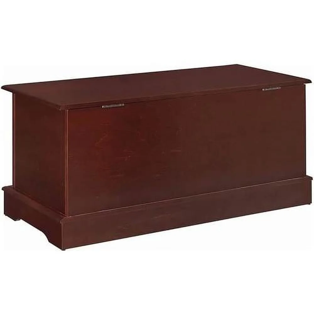 Cedar Lined Wood Storage Blanket Chest Trunk, In Warm Brown - Curated Treasures Market