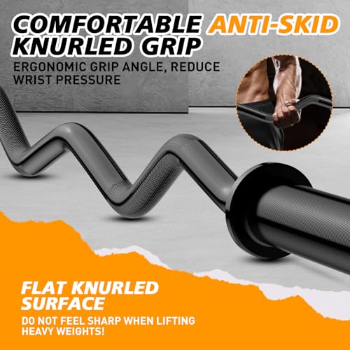 Olympic EZ Curl Barbell Bar 47