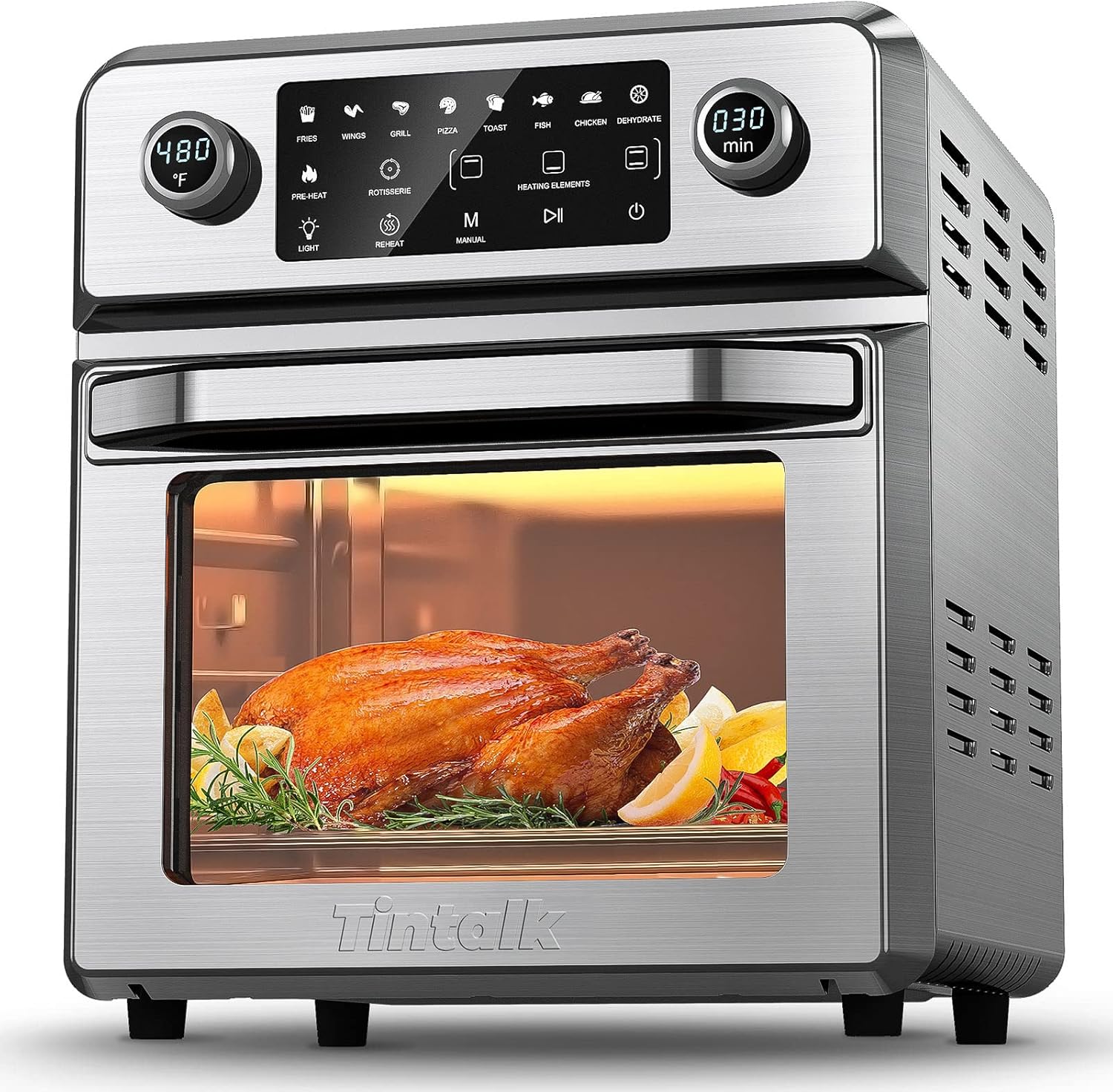 TINTALK Air Fryer Oven 16-Quart: 10-in-1 Airfryer Toaster Oven Combo - 1700W Large Airfryer Convection Oven Countertop Combo with Rotisserie | Dehydrator