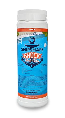 LeisureQuip ShipShape 2lb Pool Shock and Spa Shock for Hot Tub: Fast Acting and Effective Water Clarifier, Hot Tub Shock Treatment, Spa Shock for Hot Tub, Effective Shock for Pool