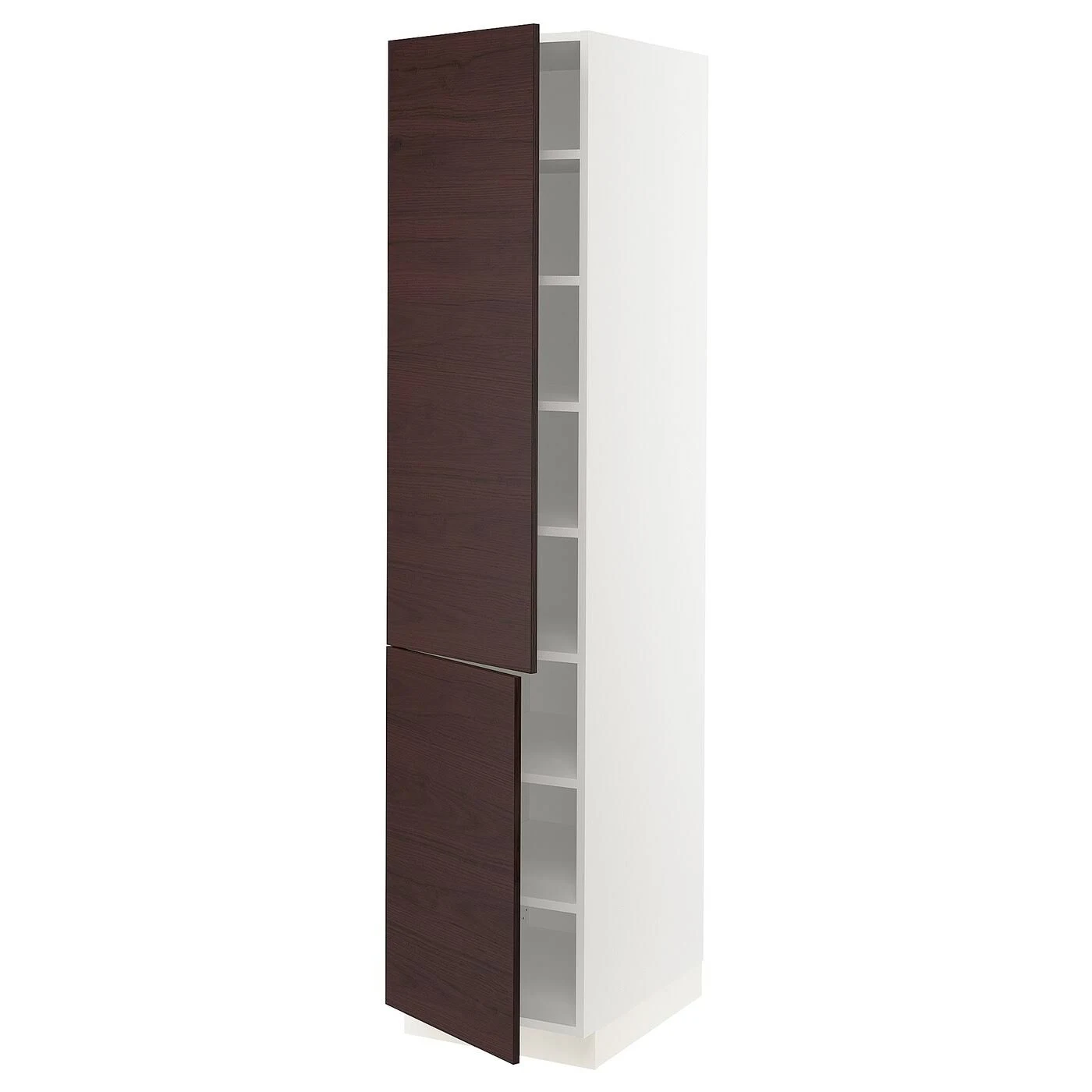 IKEA - SEKTION High Cabinet with Shelves u0026 2 Doors, White Askersund/dark Brown Ash Effect, 18x24x80 19332759