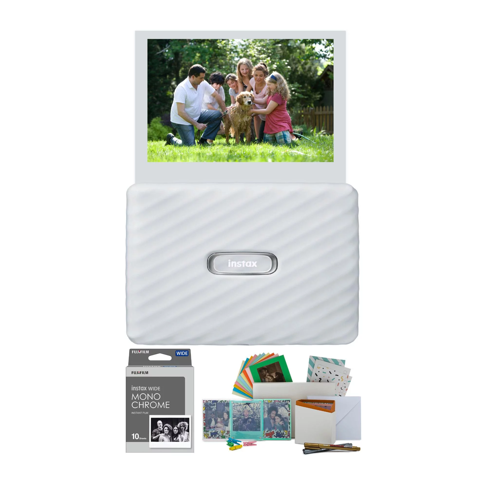 Fujifilm Instax Link Wide Instant Photo Printer with Monochrome Film Bundle - Curated Treasures Market