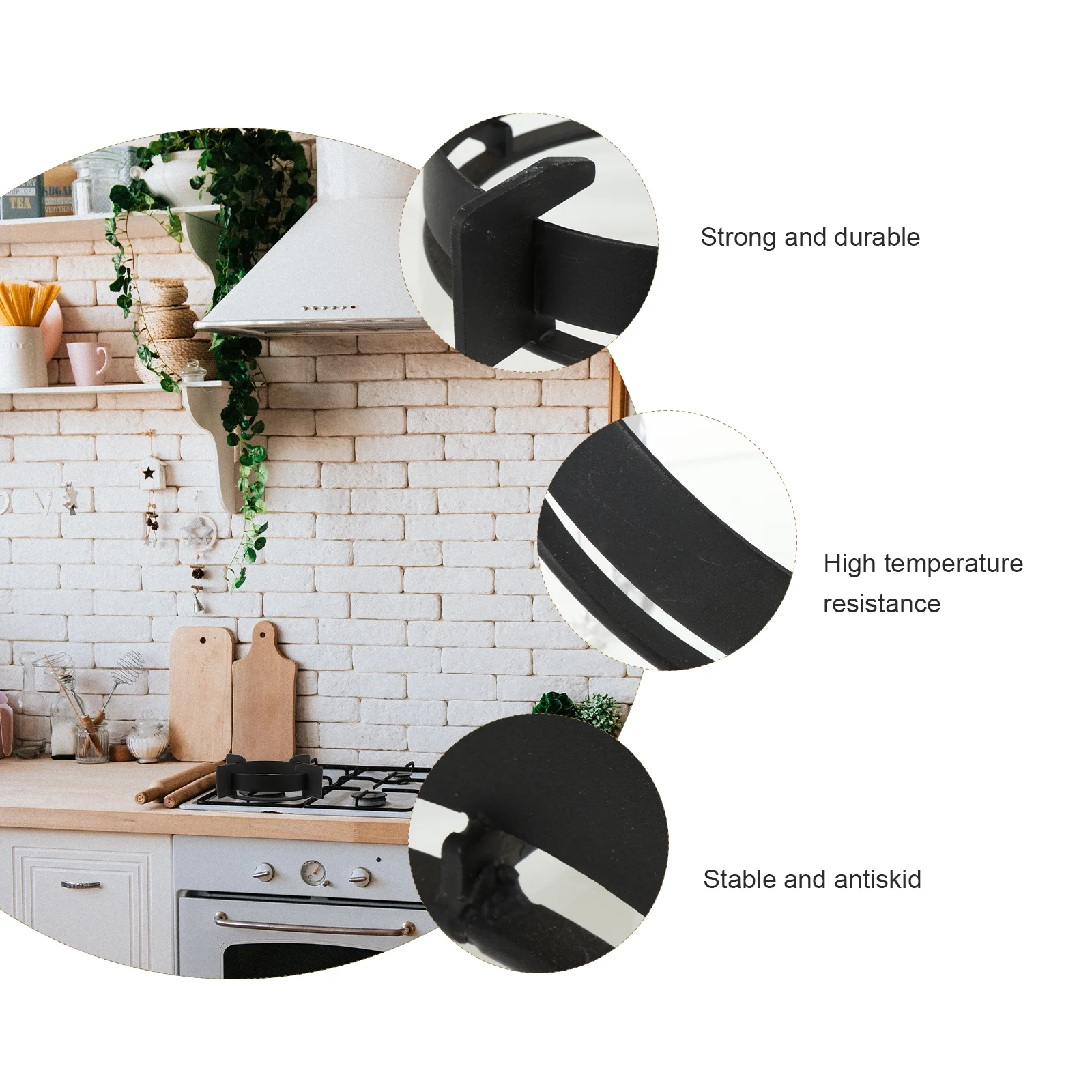 Etereauty Stove Gas Wok Rack Ring Burner Stand Pan Holder Kitchen Cooktoprange Rack Hob Fitting Support Cooking Accessories Work