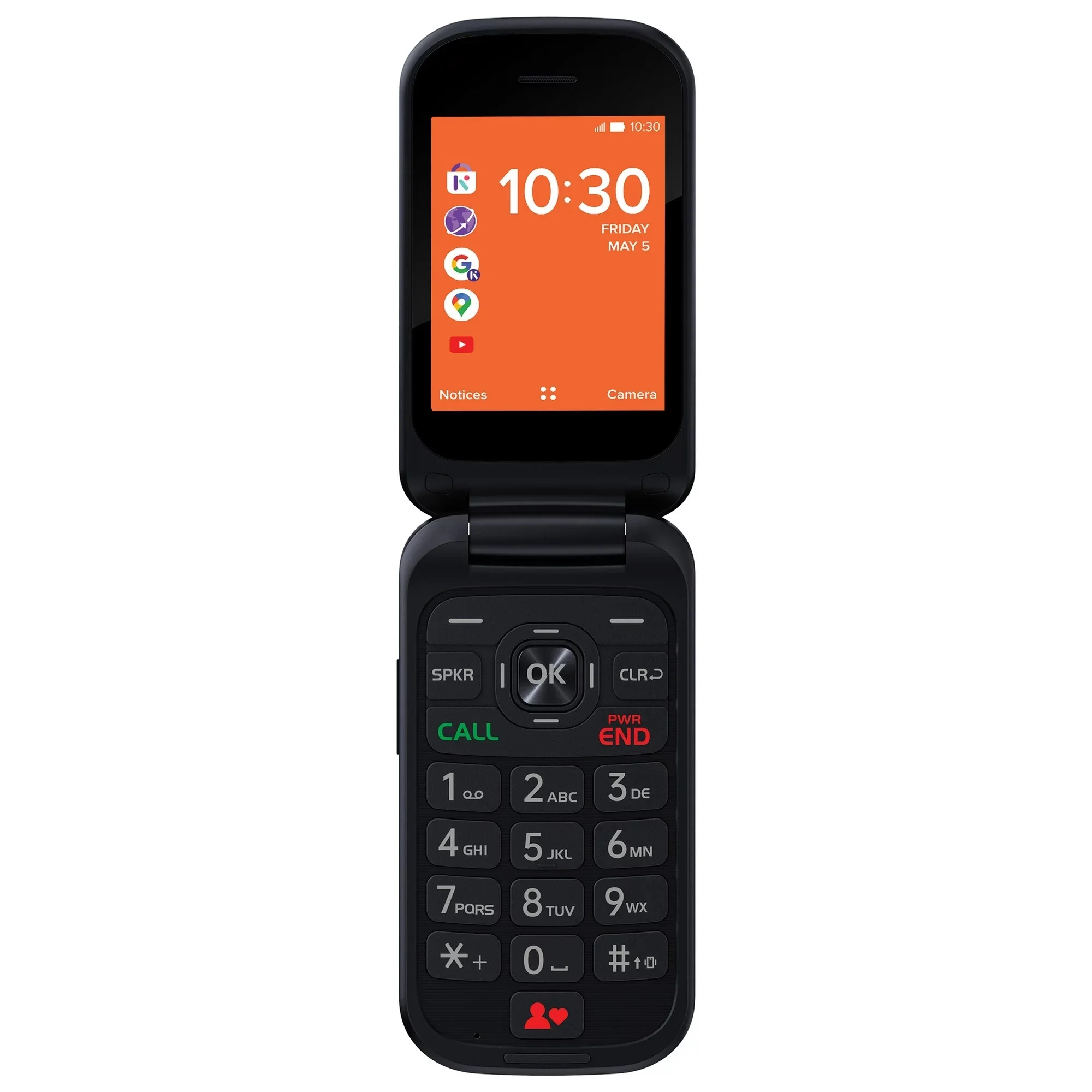 Refurbished Consumer Cellular Iris 8GB Black Flip Phone 4G LTE 5 (MP) Megapixels