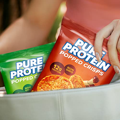 Pure Protein Popped Crisps, Sour Cream & Onion, Gluten Free, Non-GMO, High Protein Snack, 12g Protein, 12 Count