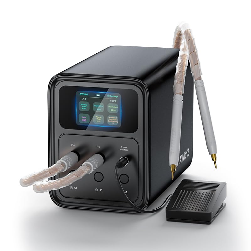 69.2 KW Capacitor Battery Spot Welder, AWithZ Spot Welder, 2-in-1 Automatic & Foot Pedal Two Modes Battery Farad Welding Equipment for 18650/LiFePO4 Lithium Battery Pack Building