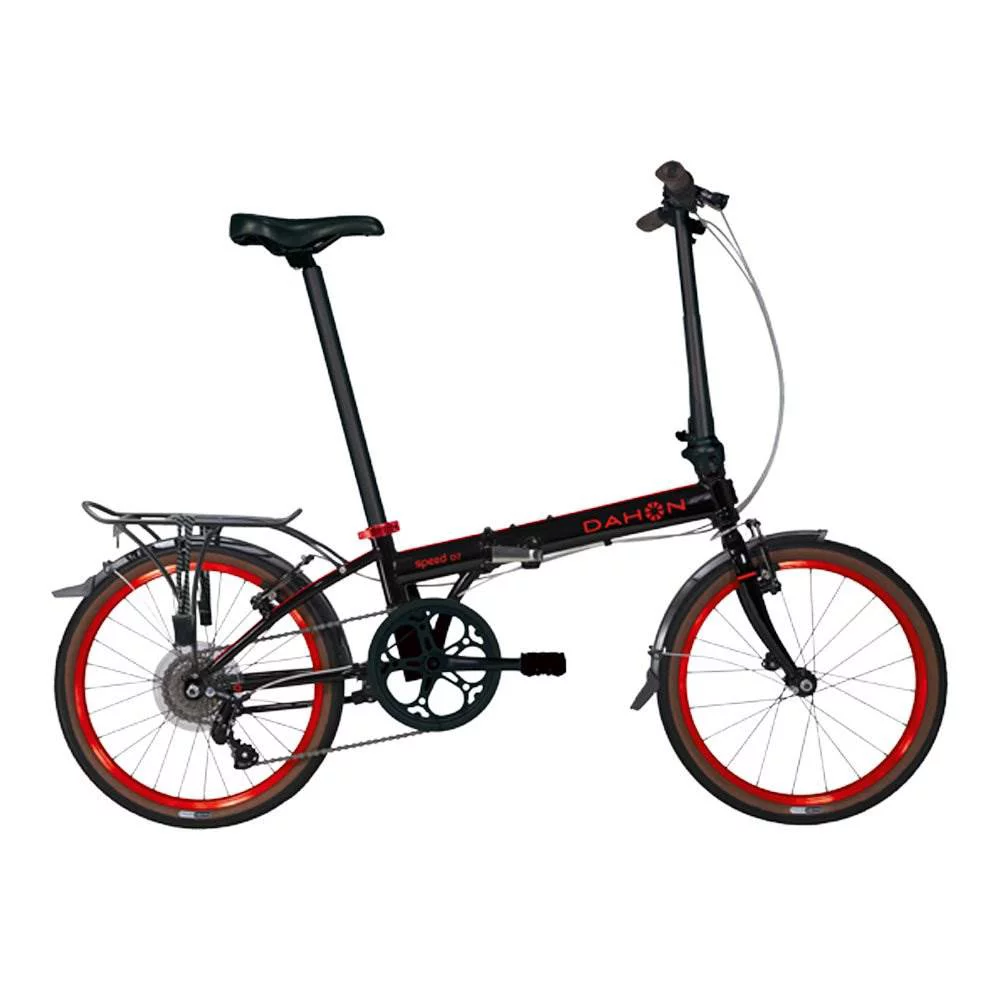 Dahon Bikes Speed D7 7-Speed Light Portable Street Folding Bicycle, Black & Red