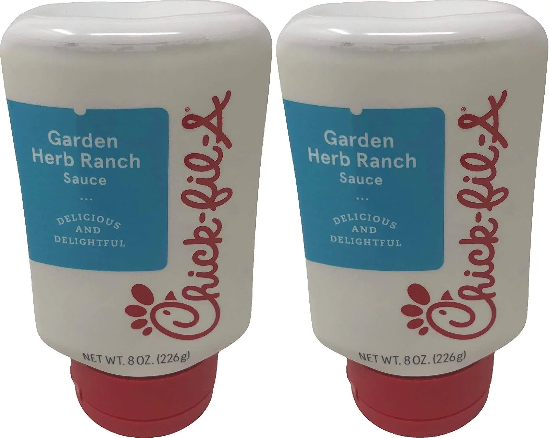 Chick-Fil-A Sauce 8 oz. Squeeze Bottle - Resealable Container For Dipping, Drizzling, and Marinades 2-Bottle Pack (Garden Herb Ranch)