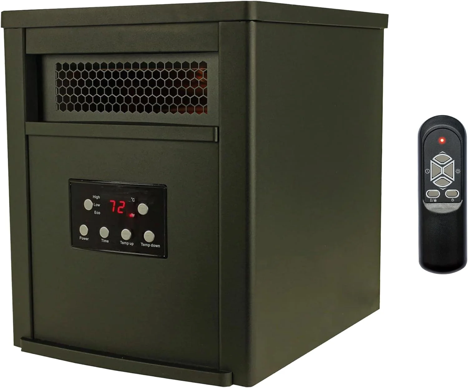 RUNFAYBIU 1500W Portable Electric Infrared Quartz Indoor Space Heater with 6 Adjustable Heating  and Remote Control  Black (2 Pack)