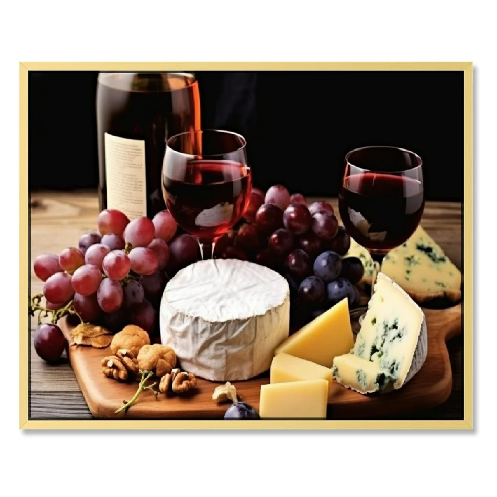 Chilfamy Wine Bottle Glasses Wall Art Decor Picture Painting Poster Print on Canvas Panels Pieces - Kitchen Theme Wall Decoration Set - Winery Wall Picture for Dining Room 16x12in/20x16in