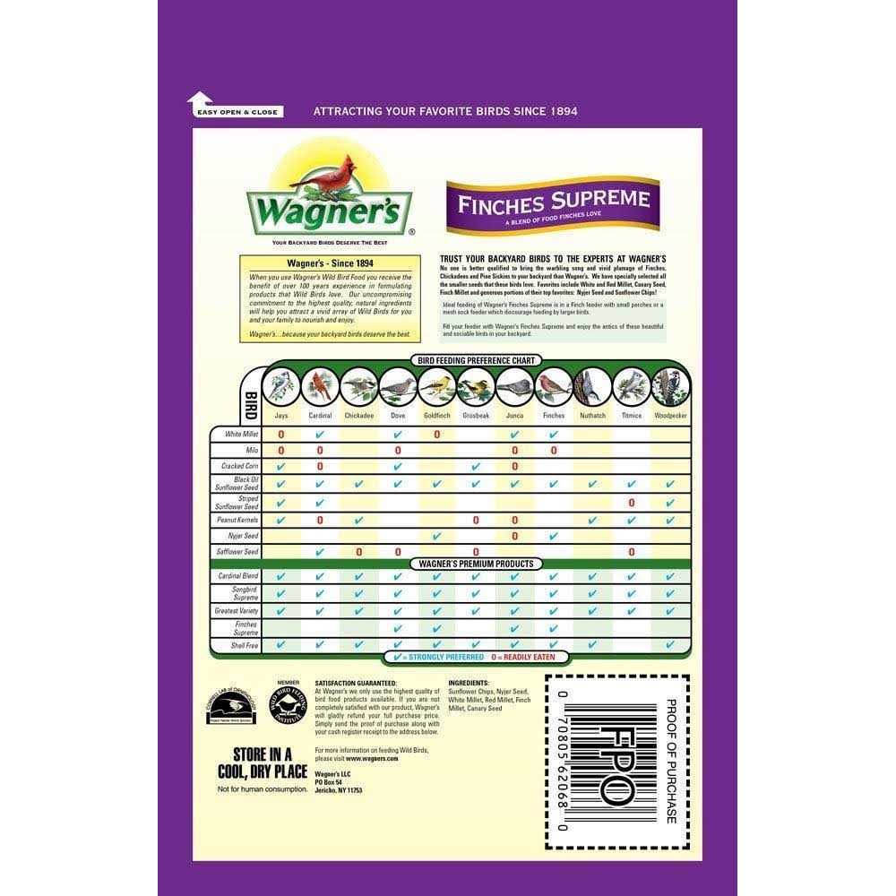 Wagner's 5 lb. Finches Supreme Wild Bird Food - Pet Supplies online store