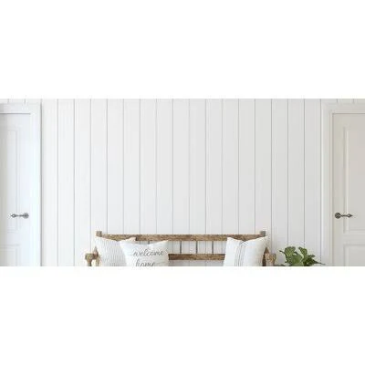 6x22 x 96x22 Solid Wood Wall Paneling in White (Set of 2) Drva Wood