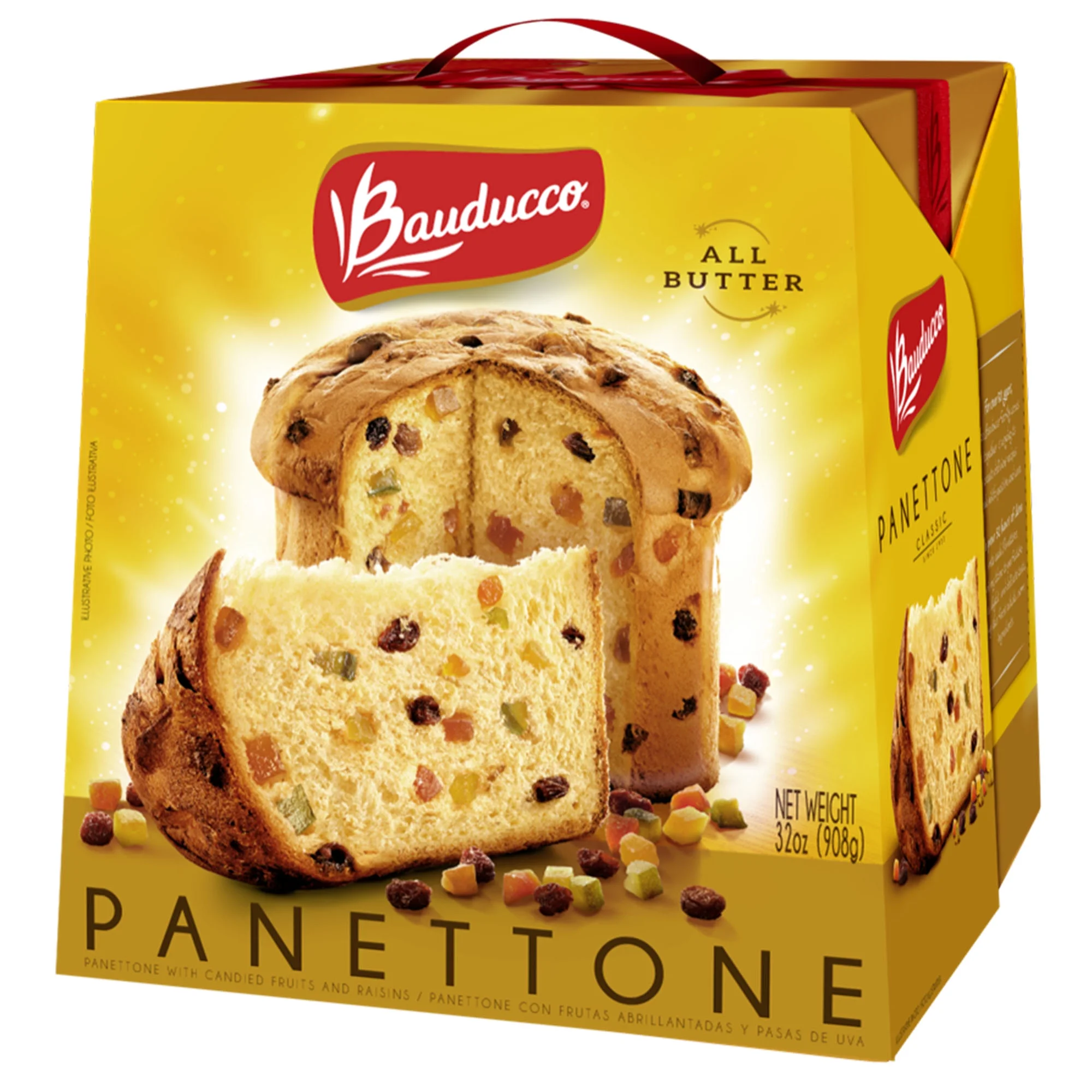 Bauducco Panettone - Traditional Holiday Cake - Moist & Fresh Specialty Cake - All Butter Gift Pack 32.05 Oz