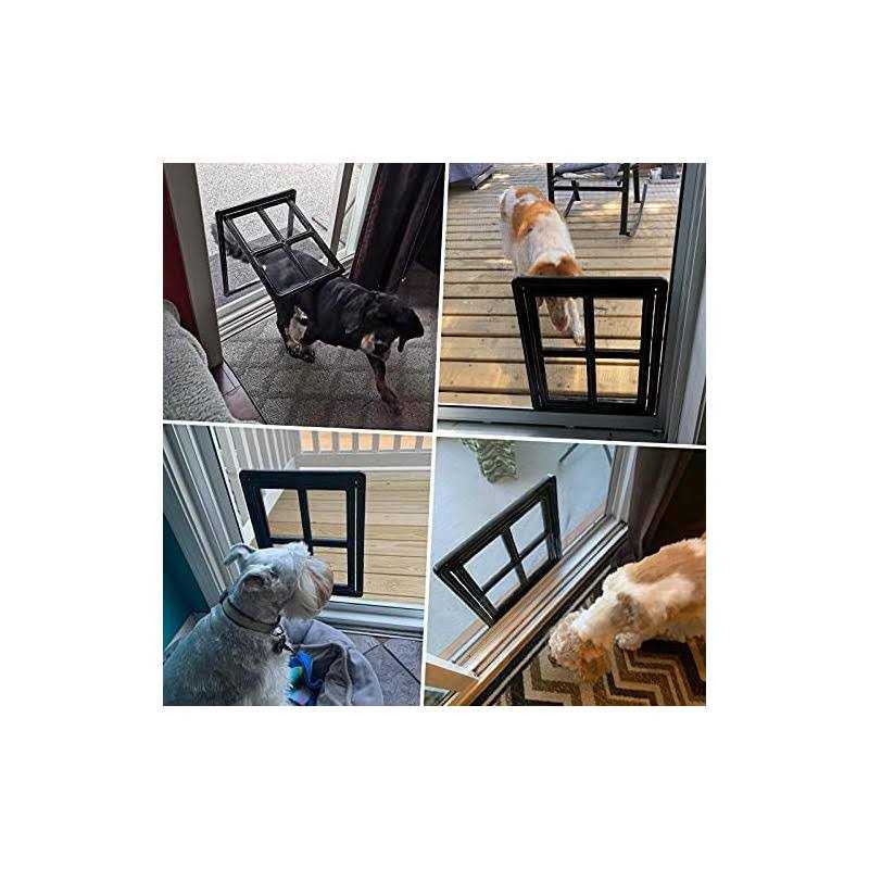 Namsan Pet Door for Screen Door Sliding Dog Screen Door Inner Size 12 x 16 inches Lockable Doggy Door Magnetic Automatic Closing - Pet Supplies online store