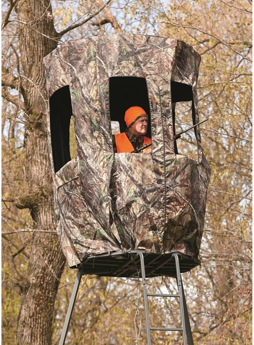 Guide Gear Full Blind Enclosure 20' Tripod Hunting Deer Stand Cover, Camo