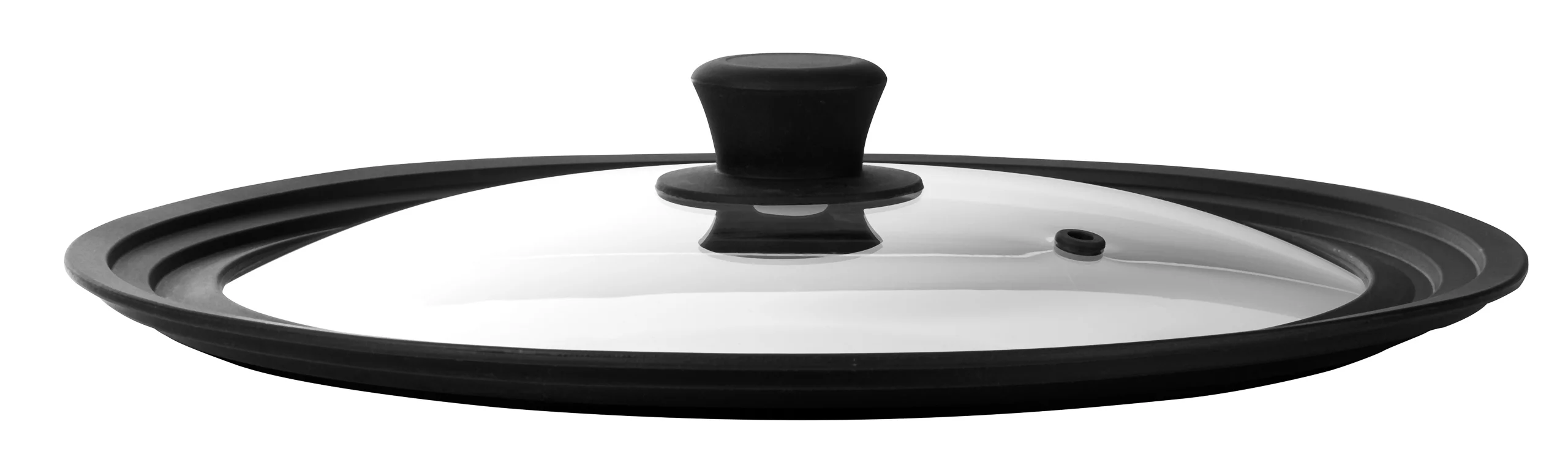 Universal Lid for Pans, Pots and Skillets Vented Tempered Glass with Graduated Rim Fits 10 inch, 11 inch, 12 inch Cookware  Heat Resistant Handle  Food Safe - Microwave Safe  Dishwasher Safe