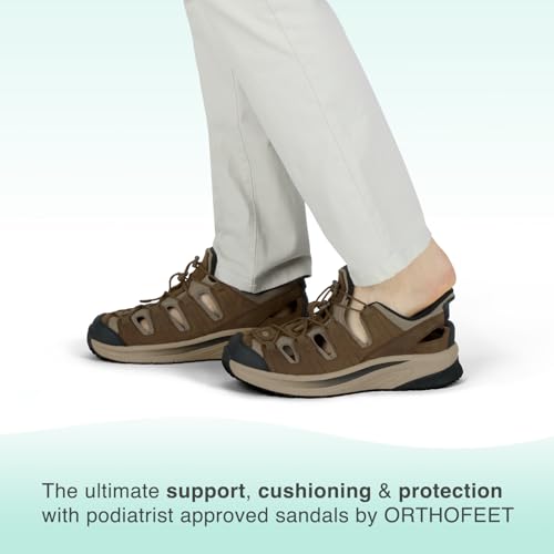 Orthofeet Men's Orthopedic Saturn Hands-Free Slip-On Sandals