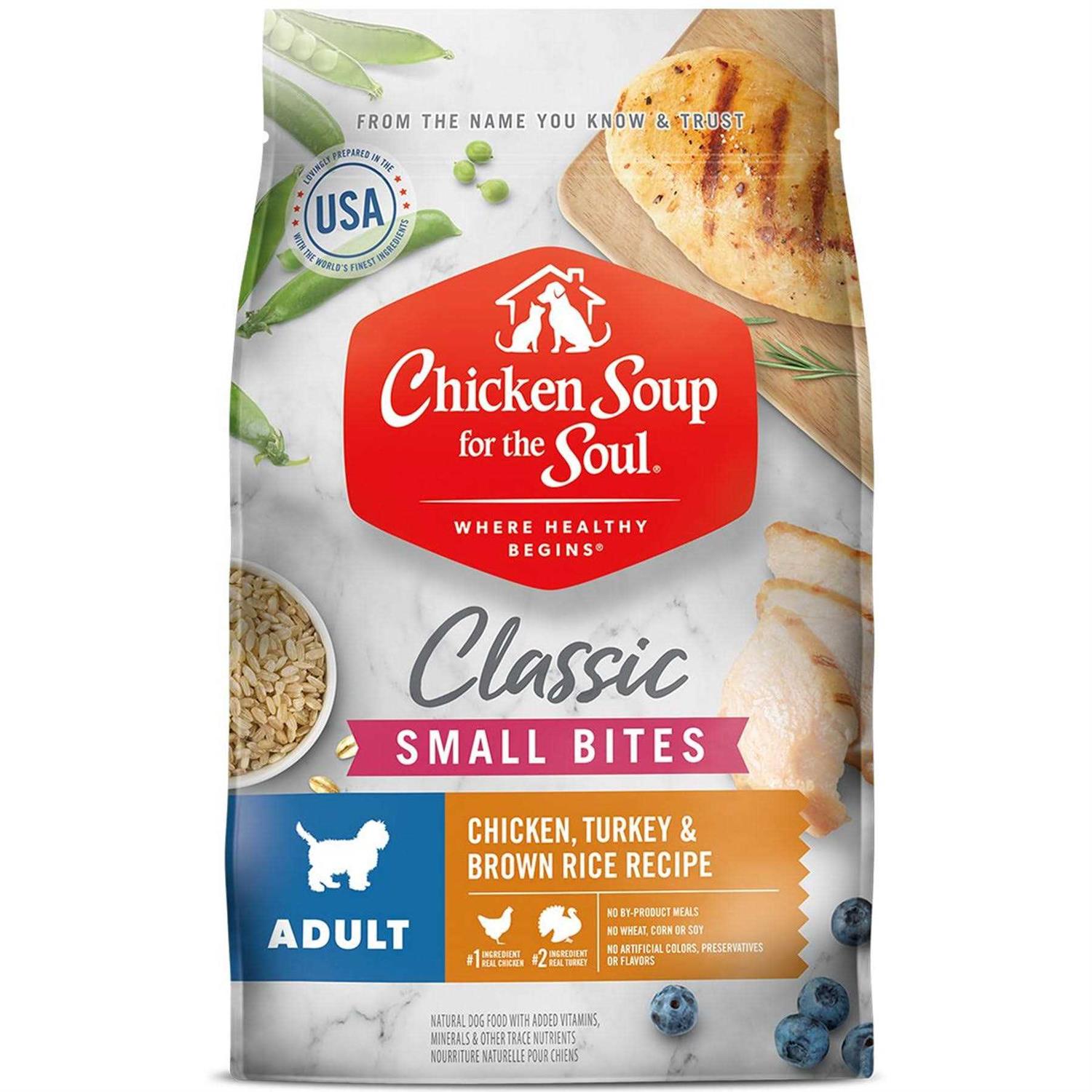 Chicken Soup for The Soul Chicken Turkey & Brown Rice Recipe Small Bites Dry Dog Food - Pet Supplies online store