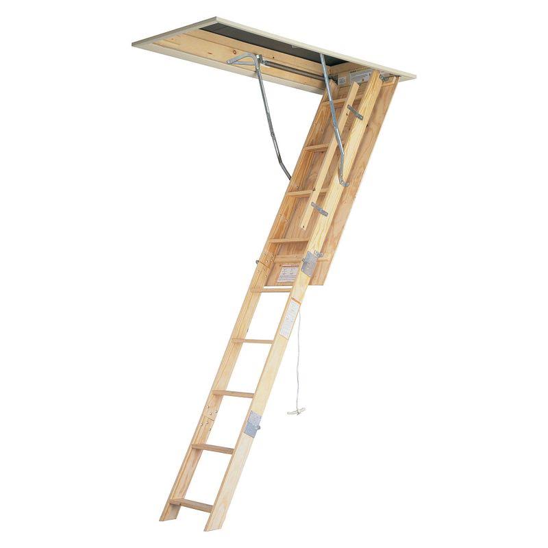 Werner 8& Ceiling Wood Attic Ladder - 25x22W x 54x22L W2508