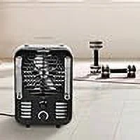 Lifesmart 1500W Milkhouse Utility Heater with Overheat and Tip-Over Safety Shutoff, Electric Heater for Family Room, Bedroom, and Other Large Rooms in Black