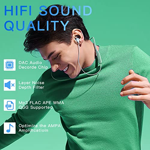 64GB MP3 Player with Bluetooth 5.2, AiMoonsa Music Player with Built-in HD Speaker, FM Radio, Voice Recorder, HiFi Sound, E-Book, Earphones Included