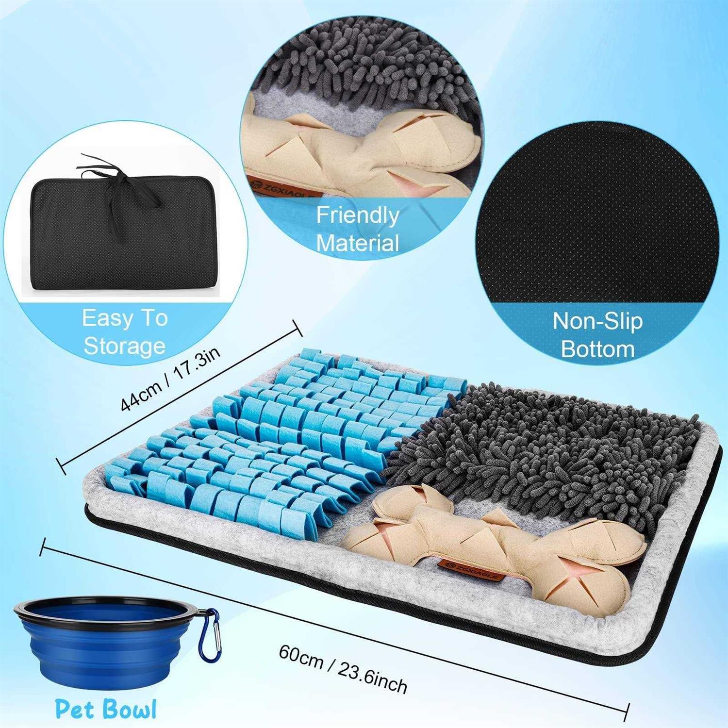 ZGXIAOLE Snuffle Mat for Dogs, Interactive Feed Mat for Boredom, 17.3×23.6 Pet Foraging Mat for Smell Training and Slow Eating with Stress Relief - Pet Supplies online store