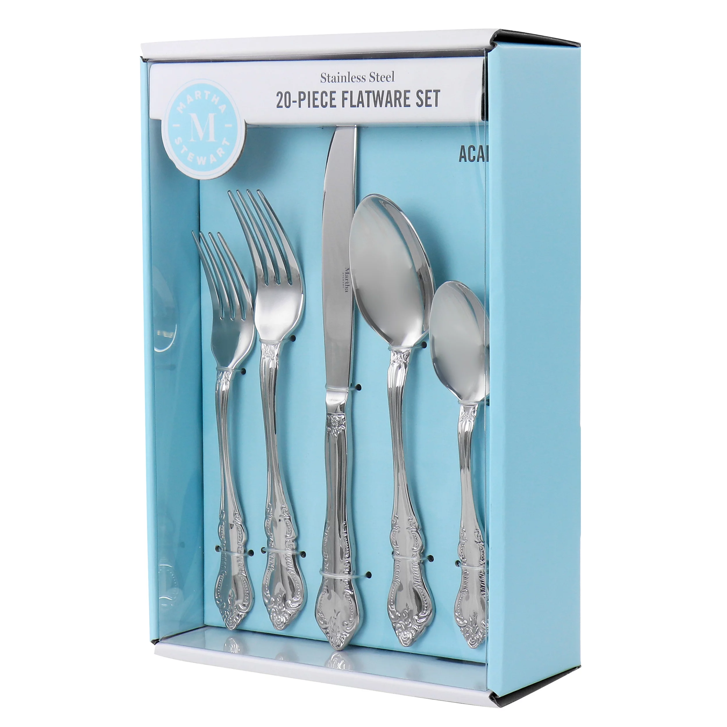 Martha Stewart Acadia 20 Piece Stainless Steel Flatware Set